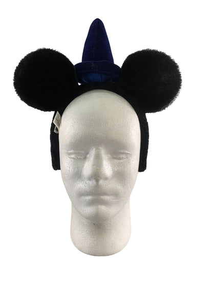 Disney Parks Sorcerer Mickey Mouse Ears Headband Adult Black Blue Hat Cap NWT