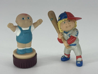 1984 Cabbage Patch Kids PVC Figurine Baseball Boy w/ Bat &amp; Baby Lot Apparel