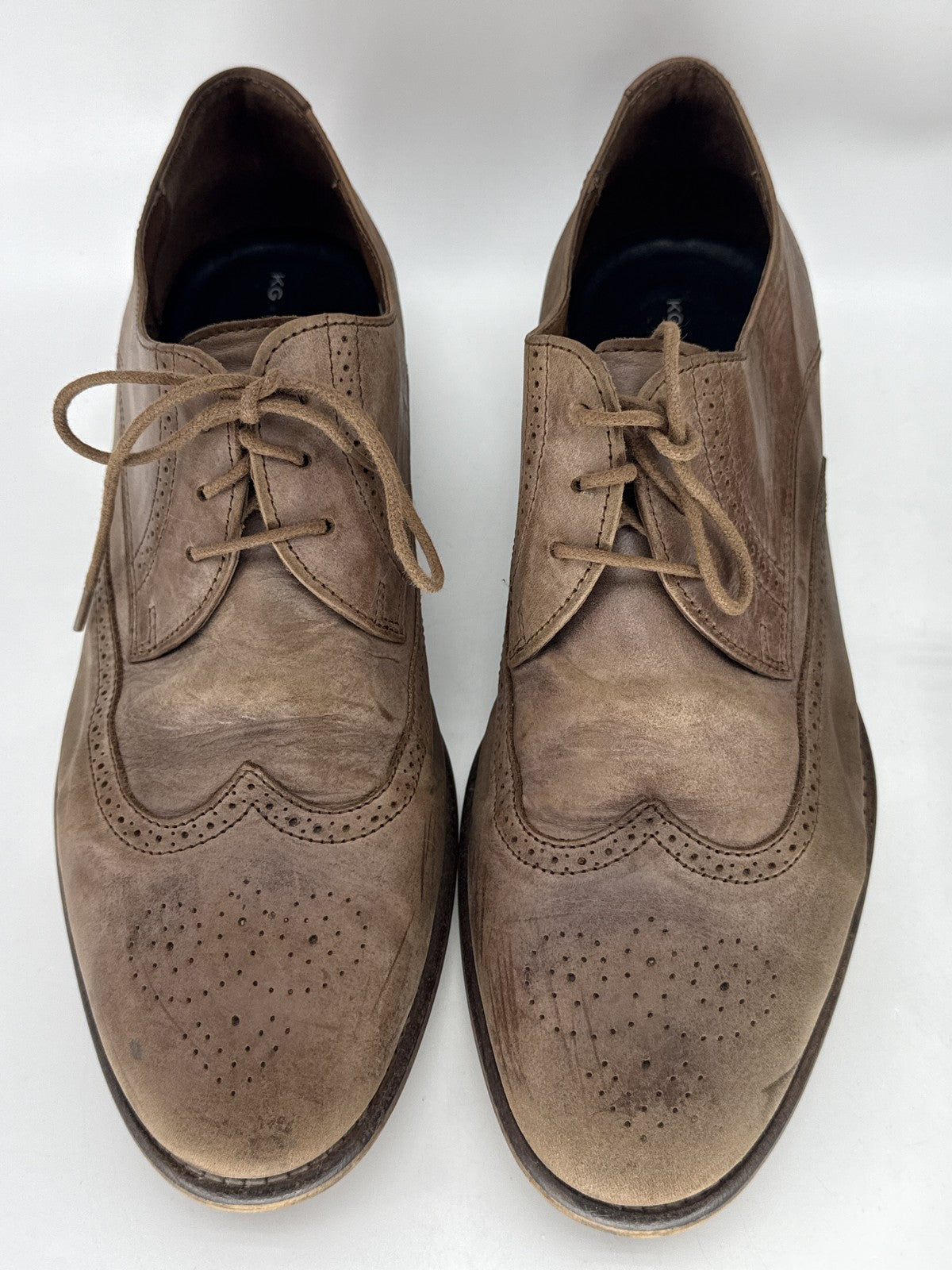 Kurt Geiger Oxford Dress Shoes Mens 43 Black Brown Leather Suede Portugal