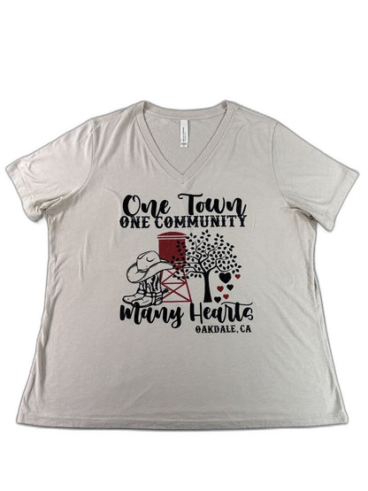 BELLA+CANVAS Oakdale CA Community Graphic Neck Tee XL Beige Cotton Regular Fit