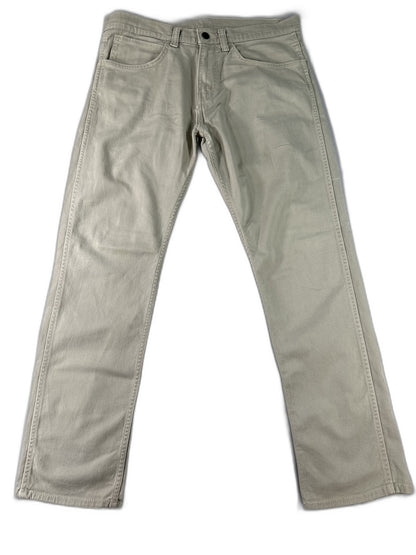 Levi's Straight Leg Pants 34 x 32 34x32 Beige Cotton Elastane Chino Stretch Five