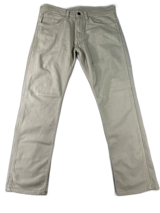 Levi's Straight Leg Pants 34 x 32 34x32 Beige Cotton Elastane Chino Stretch Five