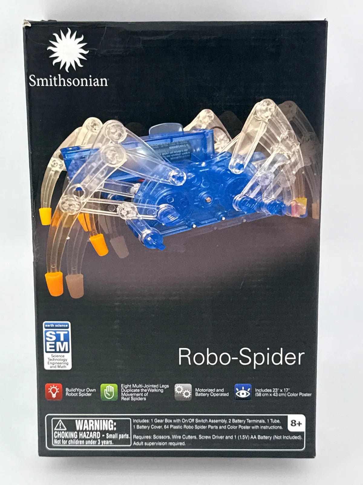 Smithsonian Robo-Spider STEM Kit | Motorized Build & Learn Robotics Toy | NEW