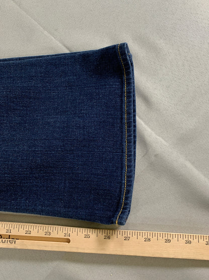 X2 Slim W10 Low Rise Flare Jeans Dark Wash Stretch Bootcut Embroidered Pocket