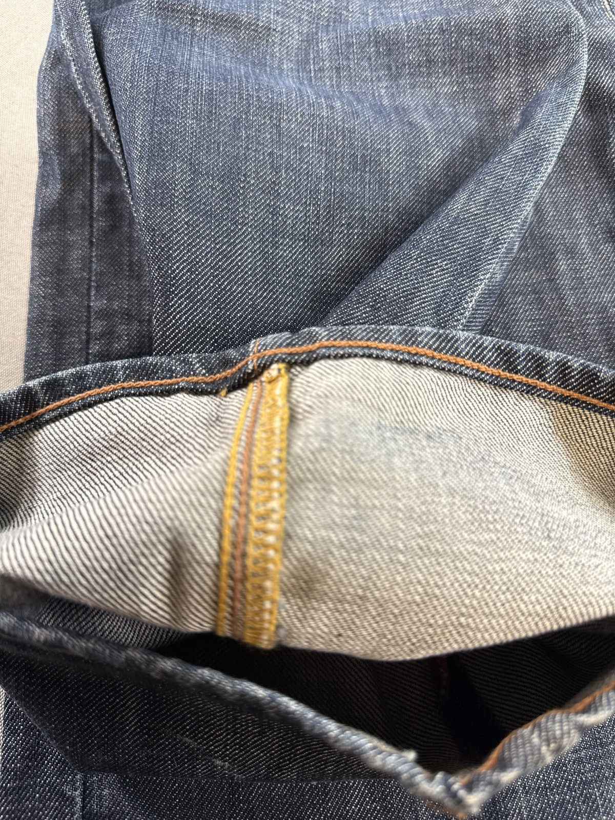 Evisu Straight Leg Jeans Mens 38 Blue 100% Cotton Regular Fit Vintage Grunge