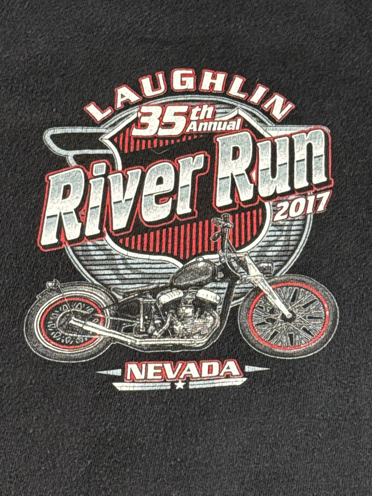 Keya Laughlin River Run Motorcycle Tee XL Black Cotton Graphic Crewneck Men