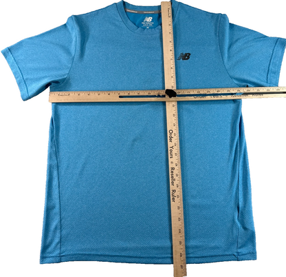 New Balance Mens M Light Blue Performance Athletic Tee Short Sleeve Mesh Running