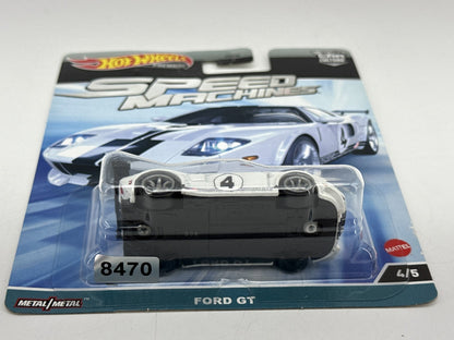Hot Wheels Speed Machines Ford GT Collectible Diecast Car 1:64 Scale White Metal