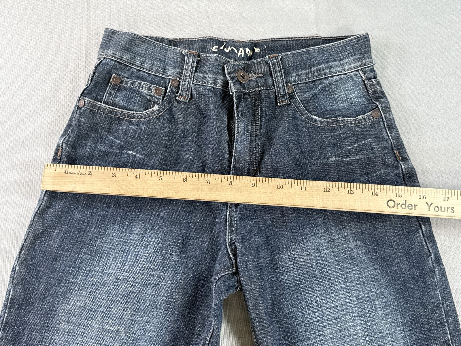 FLY PAPER Jeans Womens 6 Blue 100% Cotton Relaxed Fit Wide Leg Denim Solid