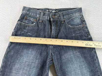 FLY PAPER Jeans Womens 6 Blue 100% Cotton Relaxed Fit Wide Leg Denim Solid