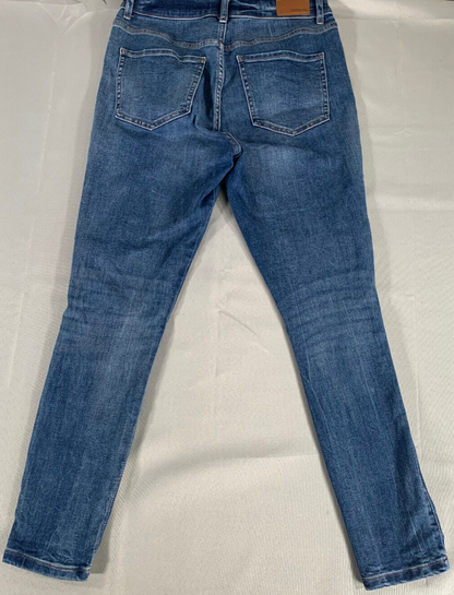 Express Skinny High Rise Ripped Jeans 8R 30x27 Distressed Denim Perfect Blue 15