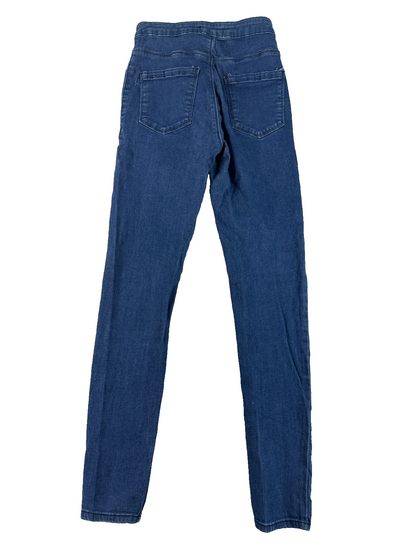 Forever 21 Skinny Jeans Womens 26 Blue Distressed High Rise Stretch Denim