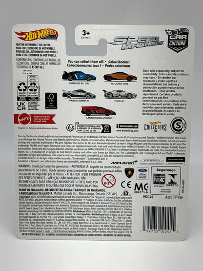 Hot Wheels Speed Machines Porsche 911 GT3 Die Cast Car 1:64 Blue Metal Culture