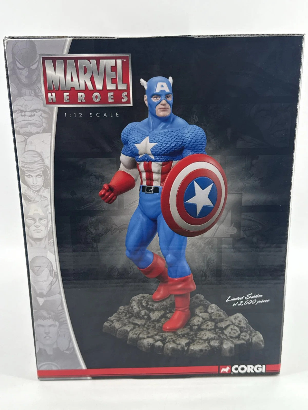 Corgi Marvel Heroes Captain America 1:12 Scale Hand Painted Metal Statue 112 NWT
