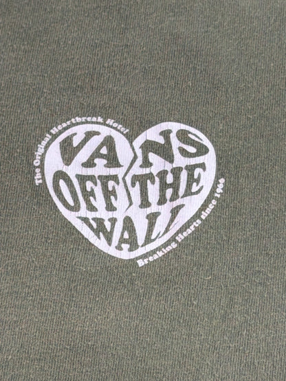 Vans Off The Wall Mens XL Olive Green Club Heartbreak No Players Allowed Tee