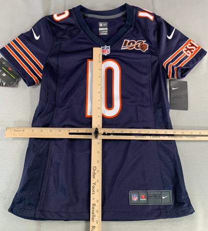 Nike Bears Trubisky Jersey Small NFL On Field #10 100 GSH Navy Blue Orange NWT