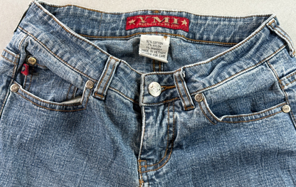 YMI Flare Jeans Womens Size 3 Blue Low Rise Stretch Denim Bell Bottom Pants