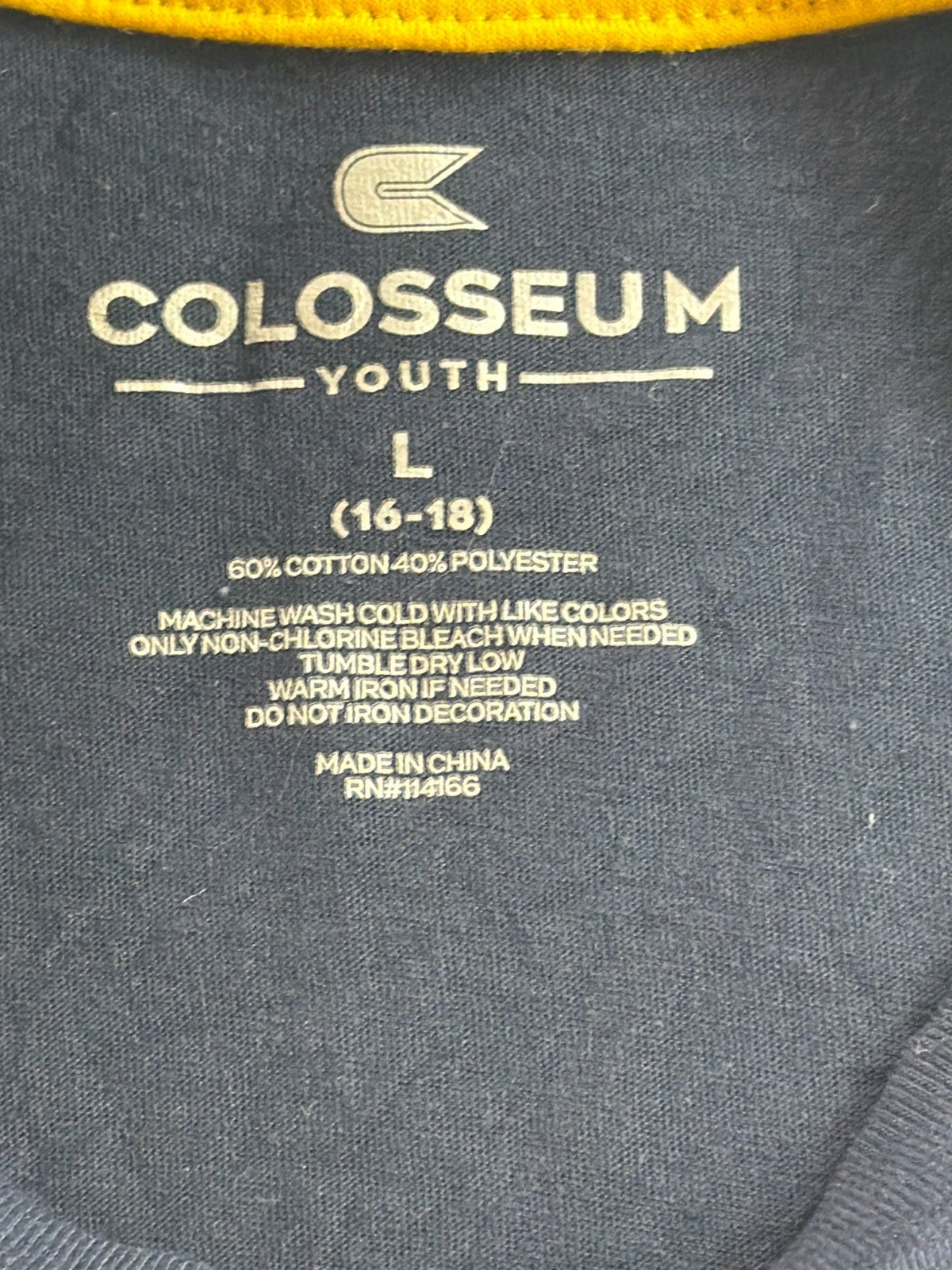 West Virginia Mountaineers Long Sleeve T-Shirt Youth L 16-18 Colosseum Navy WVU