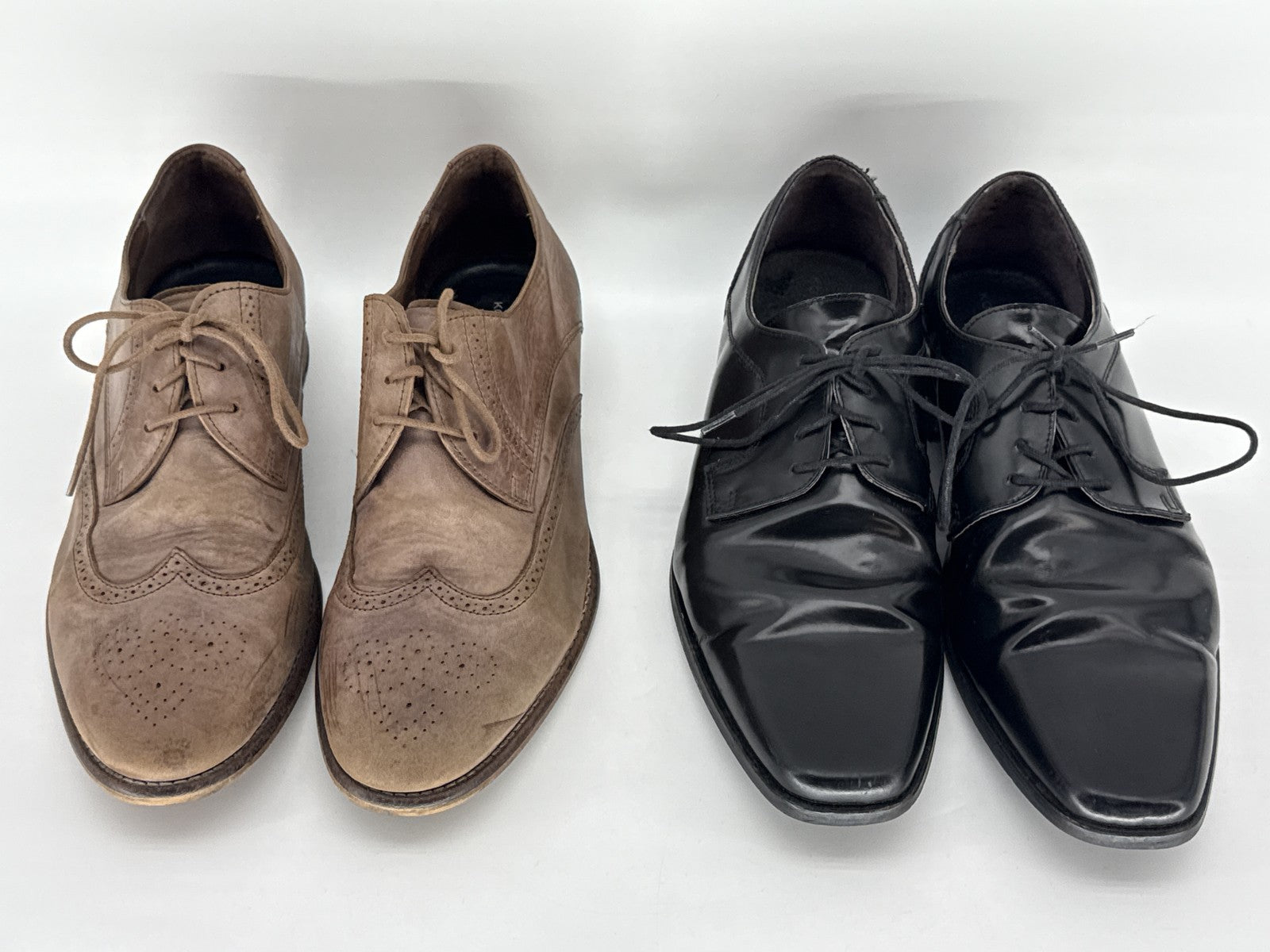 Kurt Geiger Oxford Dress Shoes Mens 43 Black Brown Leather Suede Portugal
