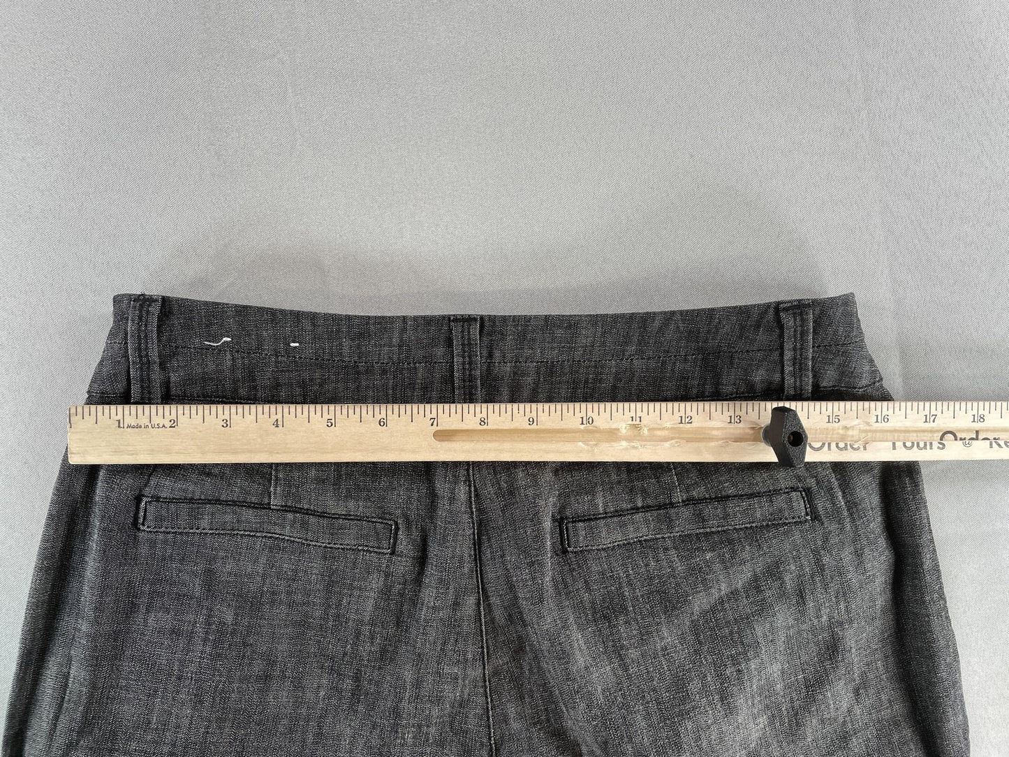 Coldwater Creek Pants Womens Petite 10 Gray Trouser Fit Wide Leg Linen Blend