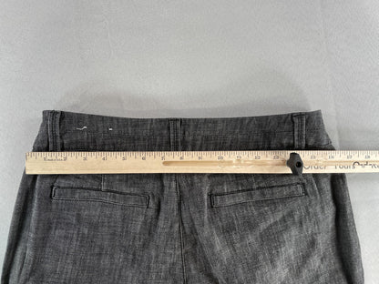 Coldwater Creek Pants Womens Petite 10 Gray Trouser Fit Wide Leg Linen Blend