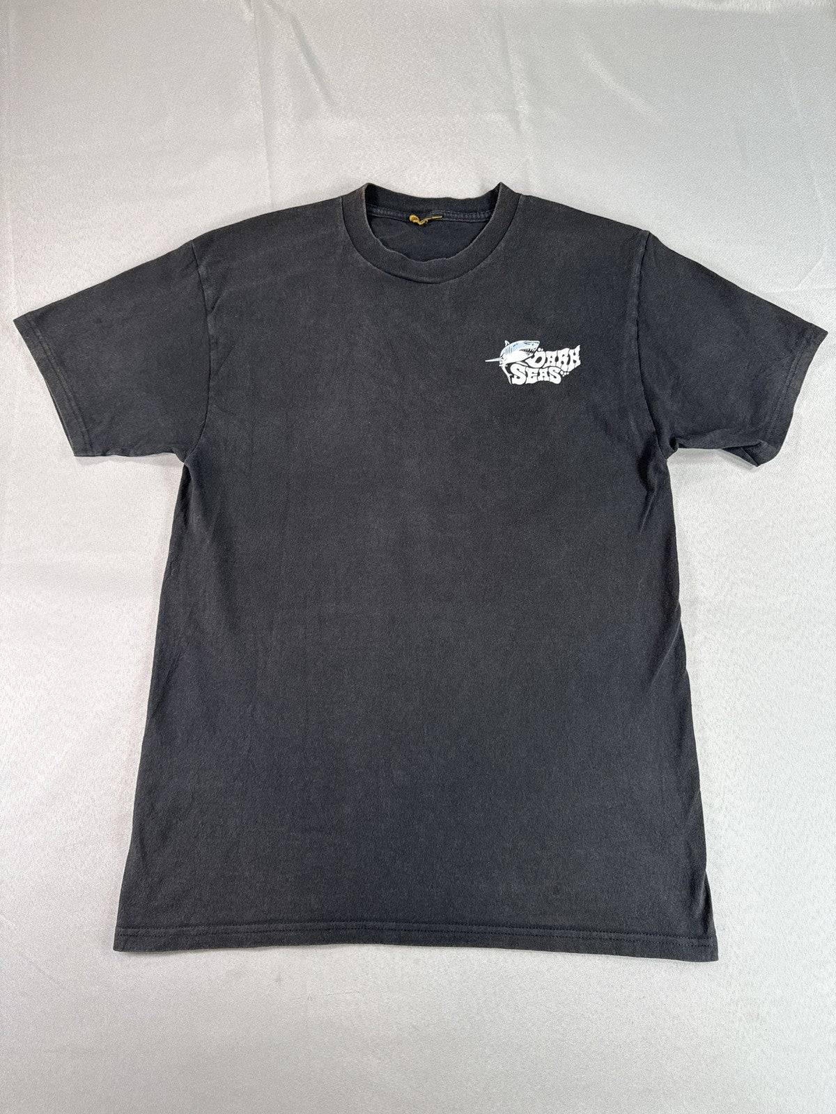 Dark Seas Shark Graphic Tee medium Black Unisex Cotton Short Sleeve Crewneck