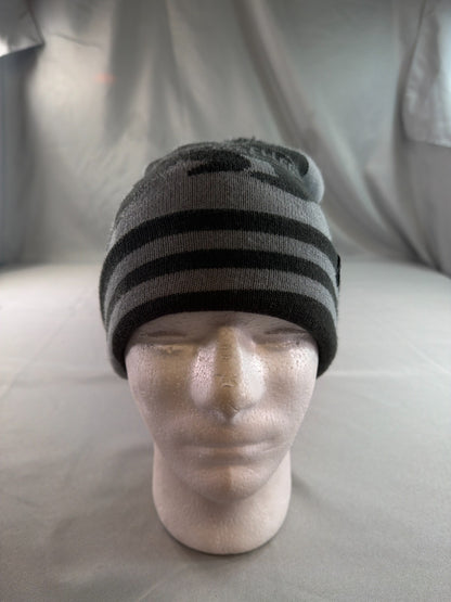 North Face Ski Tuke Bear Pom Beanie Reversible Gray Black 1966 Knit Hat OS NWT