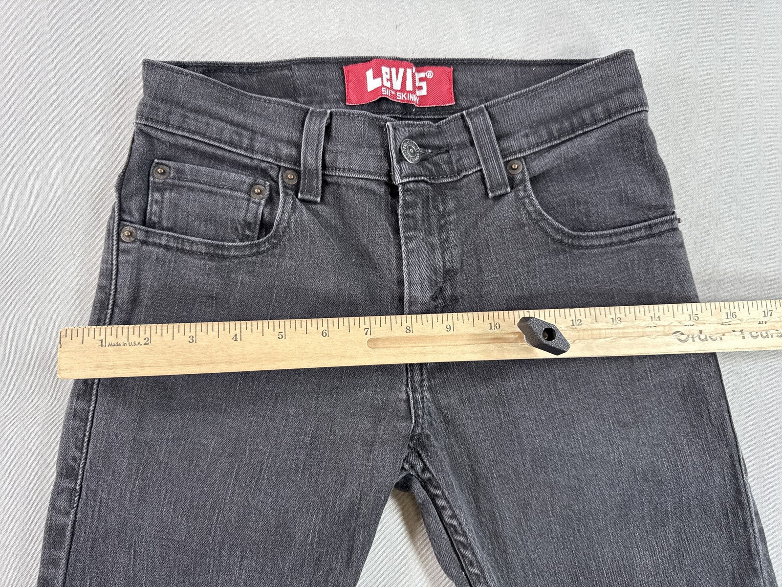 Levi's 511 Skinny Jeans 25X25 Gray Cotton Stretch Pocket Mid Rise Slim