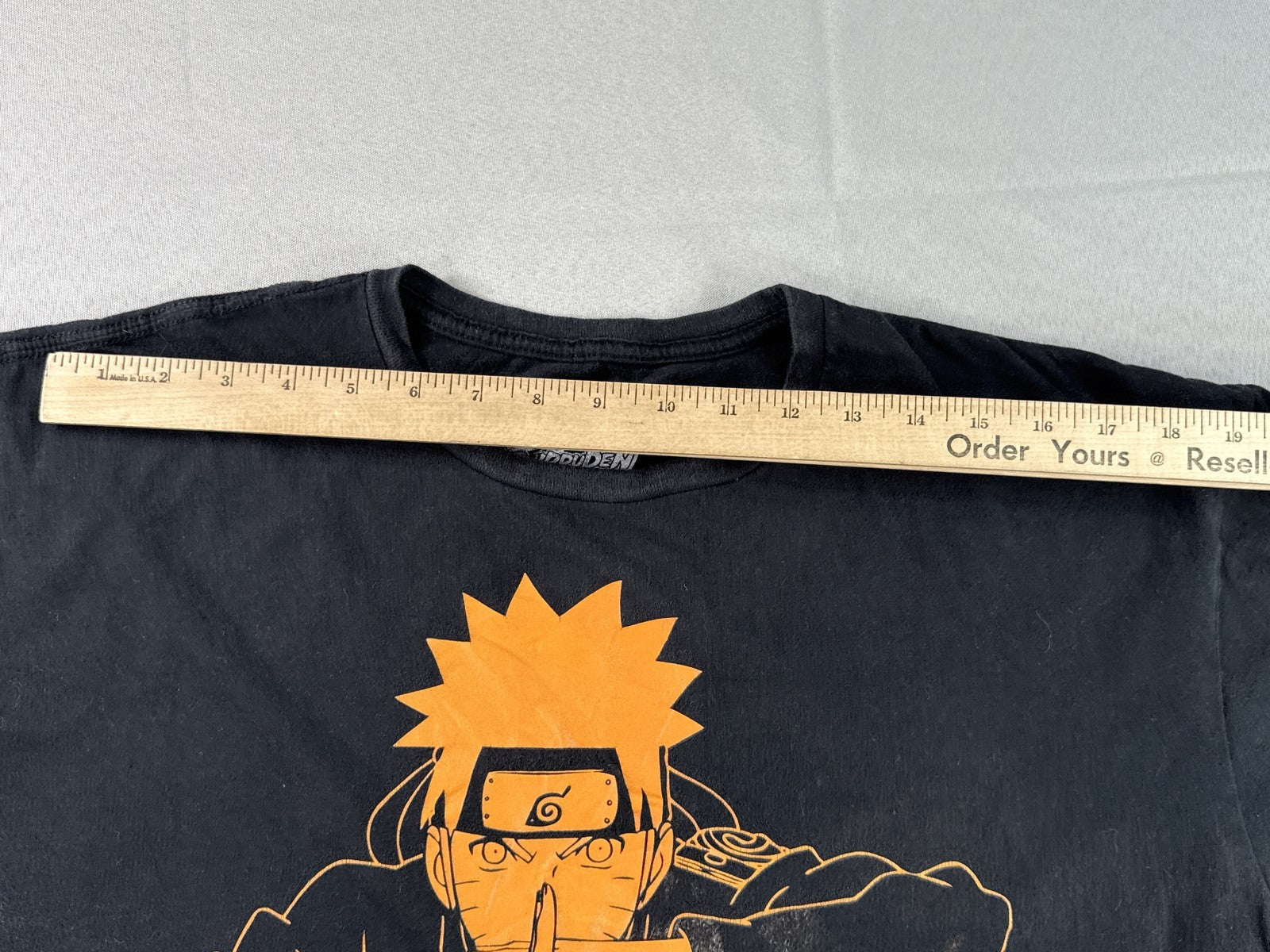 Naruto Shippuden Graphic Tee Mens XL Black Cotton Distressed Short Sleeve