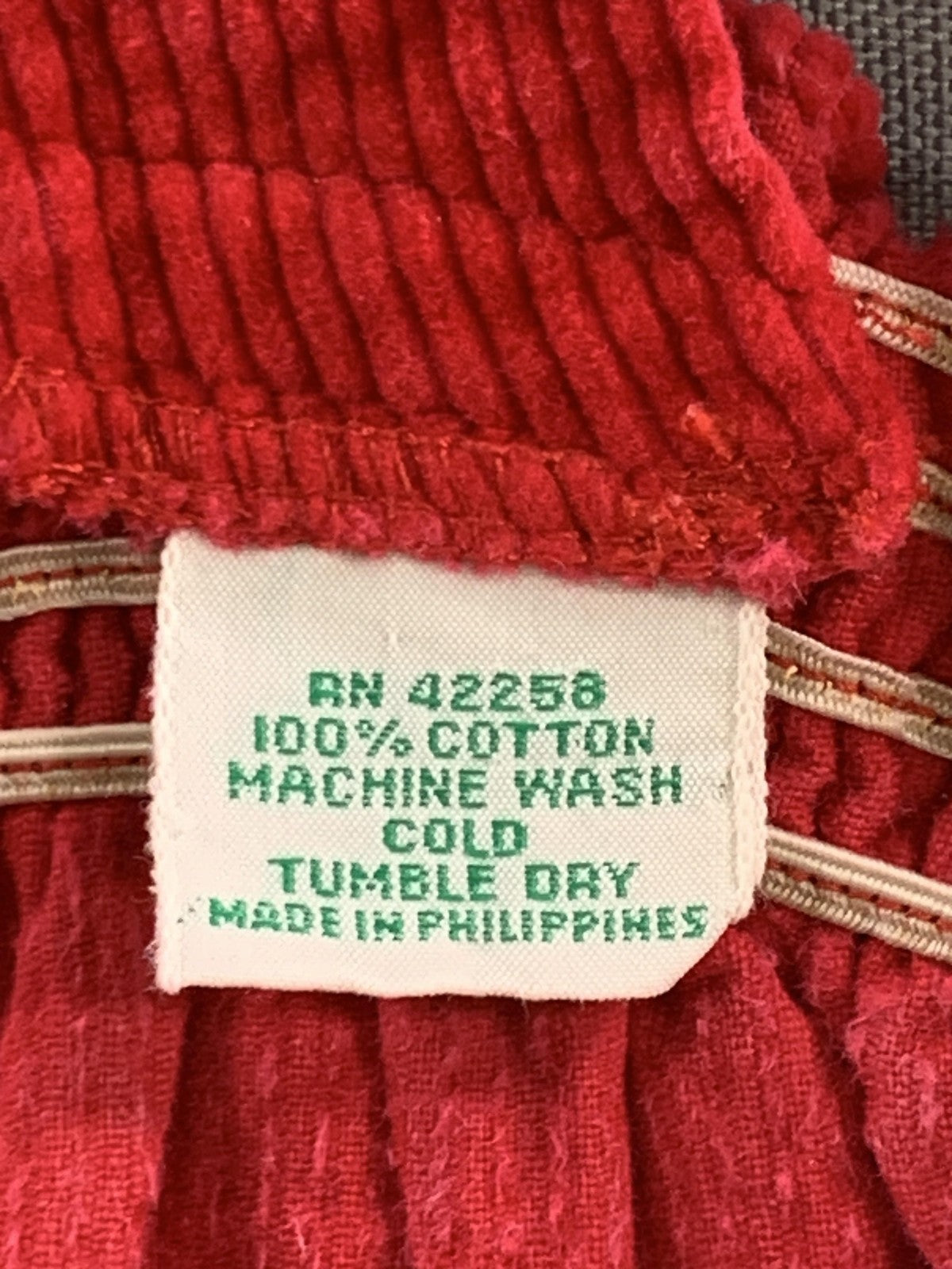 Alyssa Dress Girls Small Red Corduroy Ruffle Hem Pinafore Jumper 100% Cotton