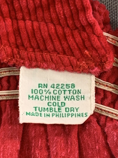 Alyssa Dress Girls Small Red Corduroy Ruffle Hem Pinafore Jumper 100% Cotton