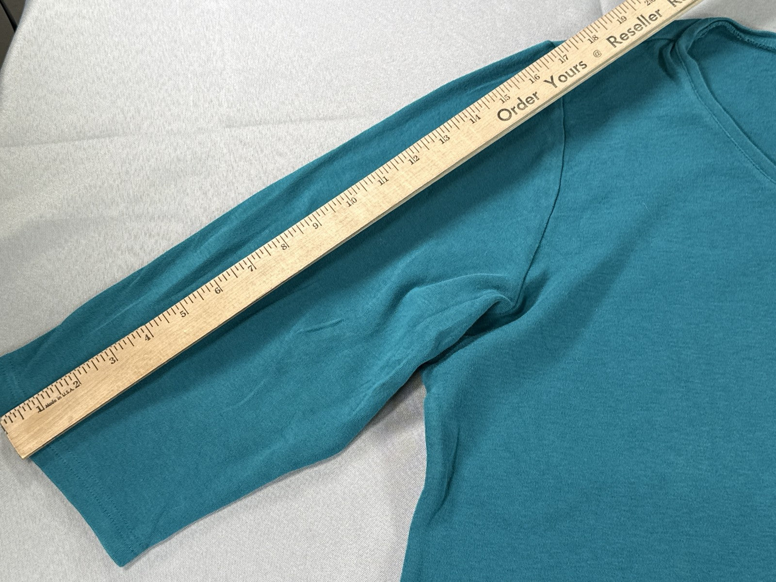 KAREN SCOTT Womens Plus 2X Teal Sleeve Neck Floral Top 100% COTTON Knit