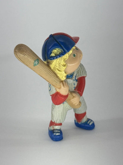 1984 Cabbage Patch Kids PVC Figurine Baseball Boy w/ Bat &amp; Baby Lot Apparel