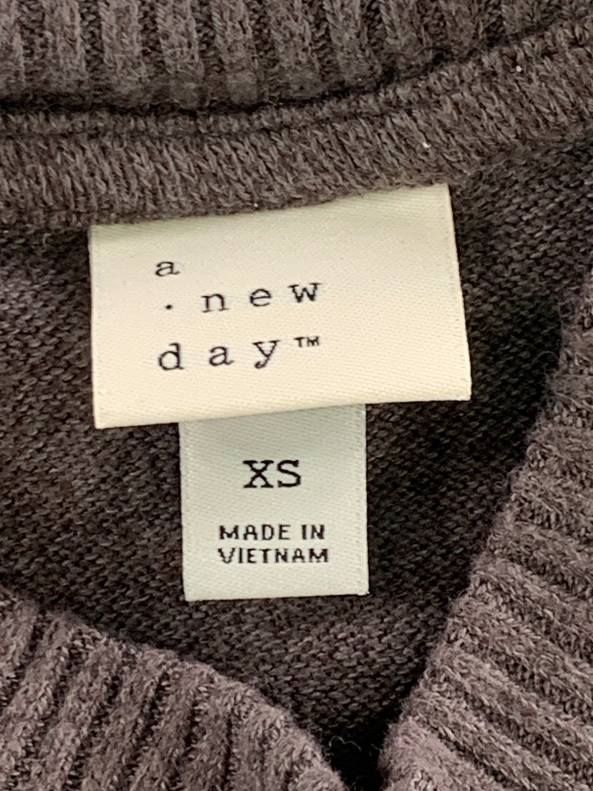 A New Day Women's XS Sweatshirt Crew Neck Drawstring Hem Long Sleeve Purple