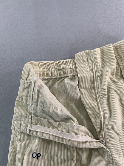 Ocean Pacific Pants Youth 7 Beige Corduroy Elastic Waist Zip Fly OP Sunwear Red