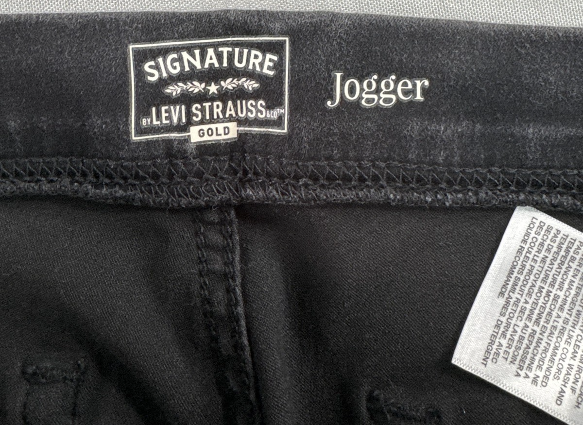 Levi Strauss Jogger Pants Mens W30 Black Signature Gold Casual Athletic Stretch