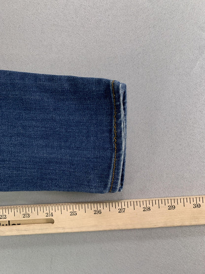 Rock & Republic Jeans Womens 0 Blue Skinny Distressed Stretch Denim Rhinestone
