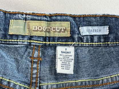 Old Navy Boot Cut Jeans Womens 2 Short Stretch Blue Denim Mid Rise Pants