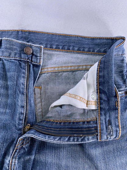 Levis 505 Jeans Mens 32x30 Blue Denim Straight Leg Distressed USA 90s Y2K on Red