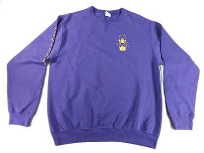 Port Company Lantern Graphic Sweatshirt L Purple Cotton Polyester Crewneck Long
