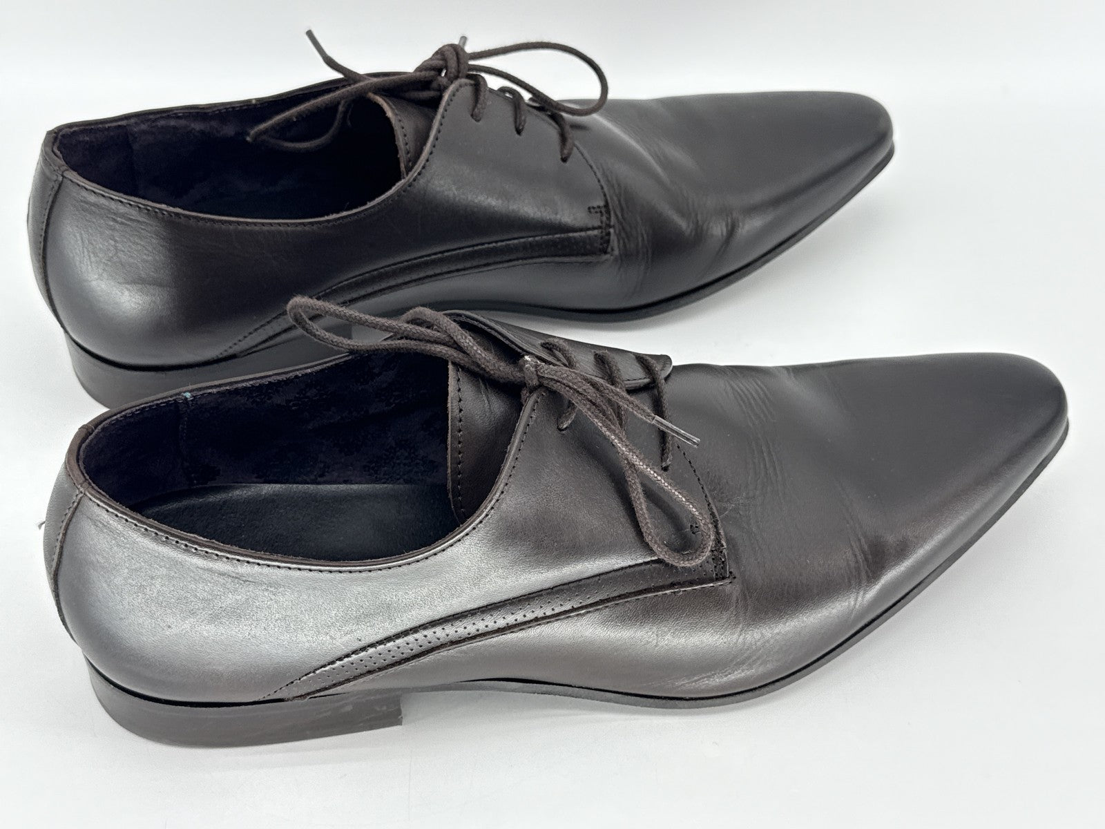 KG Kurt Geiger Dress 44 Shoes Mens 43 Brown Leather Slip On Loafers Made in Box