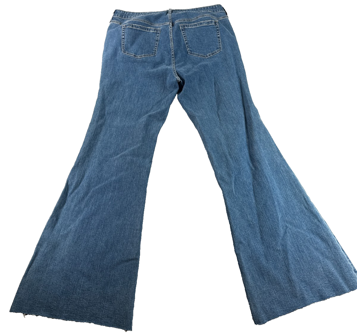 Torrid Perfect Super Flare Jeans Womens 18 Blue Stretch Raw Hem Wide Leg Denim