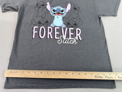 Stitch Graphic Tee L/G (12/14) Gray Crewneck Short Sleeve Cotton Polyester