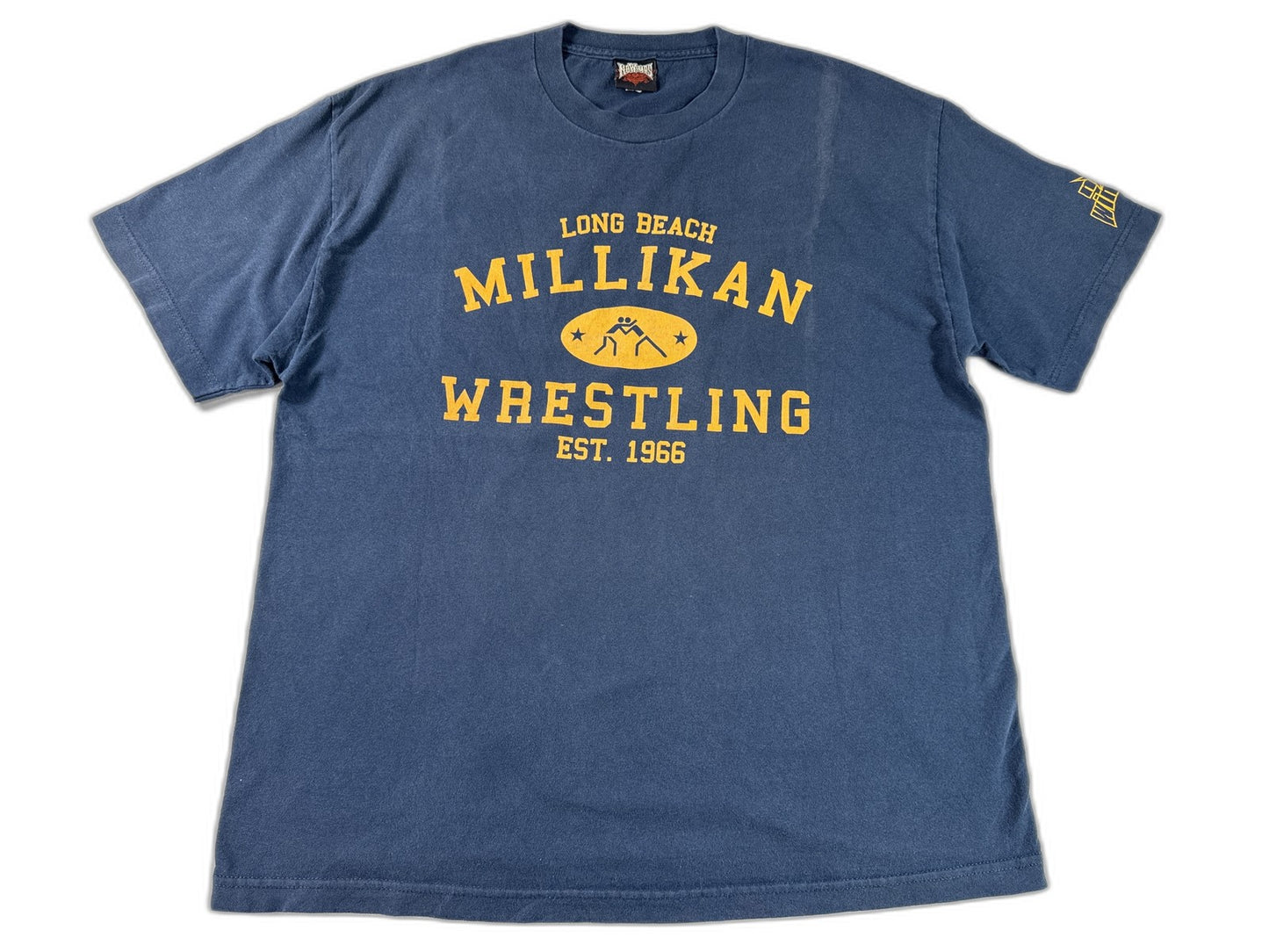 Rothco Millikan Wrestling Graphic Tee Blue Cotton Short Sleeve Crewneck