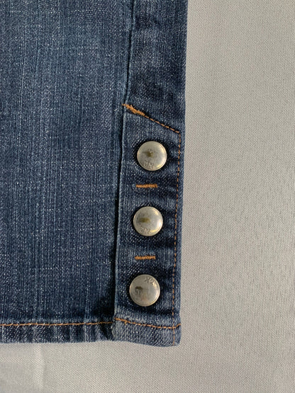 Vintage X2 Jeans Size 0 Y2K Made in Hong Kong Button Hem Mid Rise Denim Apparel