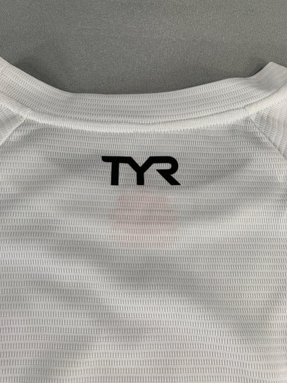 TYR Competitor Long Sleeve Top White XS Womens Compression Swim Tri Shirt Pullov