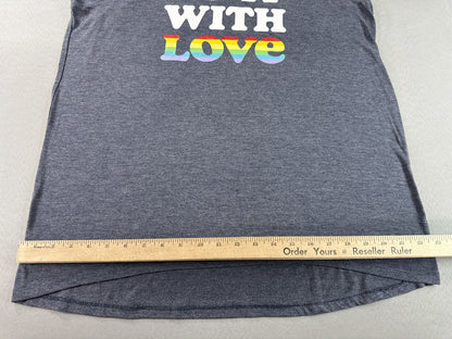 Athletic Do It With Love Works Do It Love Tank 12 Top Womens 12/14 Gray Cotton