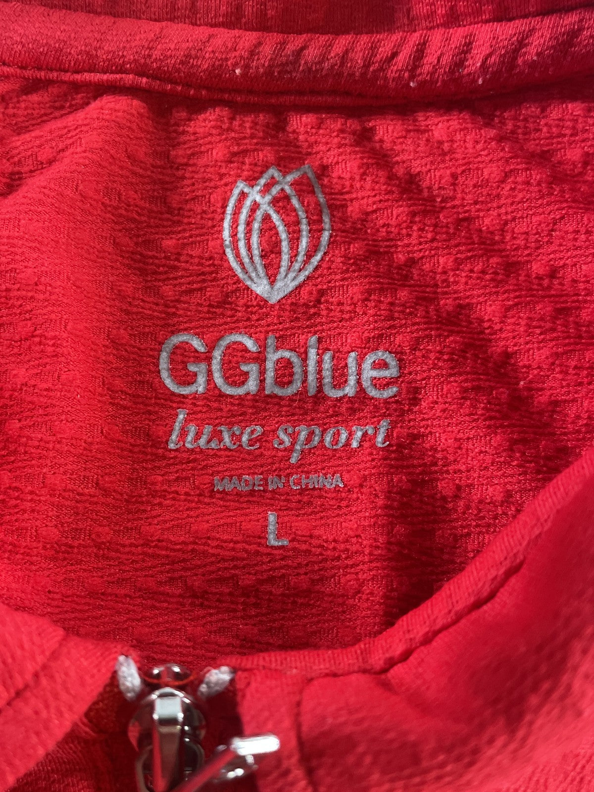GGblue Luxe Sport Polo Shirt Womens Large Red Quarter Zip Performance Golf Top
