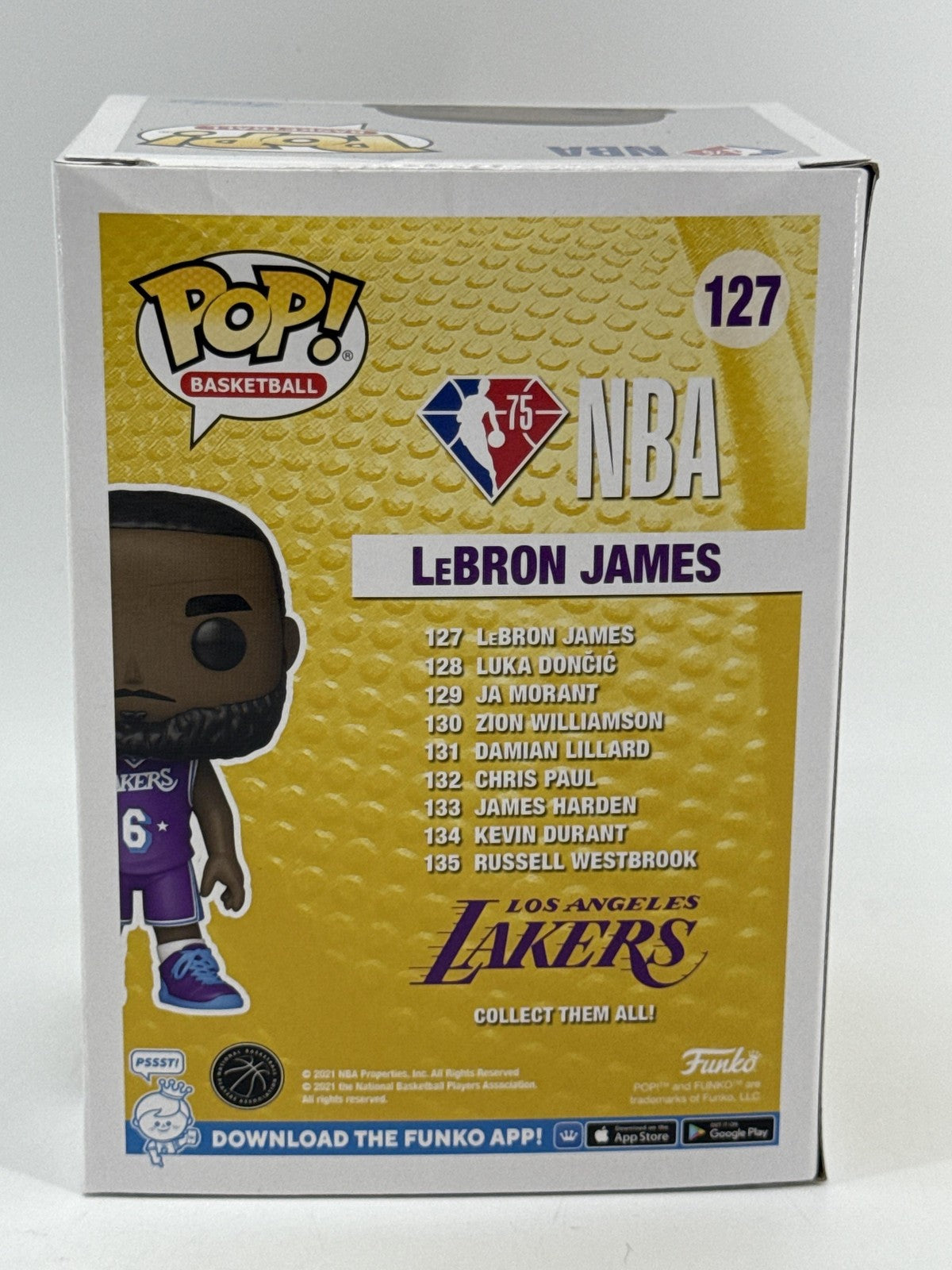Funko Pop NBA 75 LeBron James 127 Los Angeles Lakers Purple Jersey Vinyl Figure