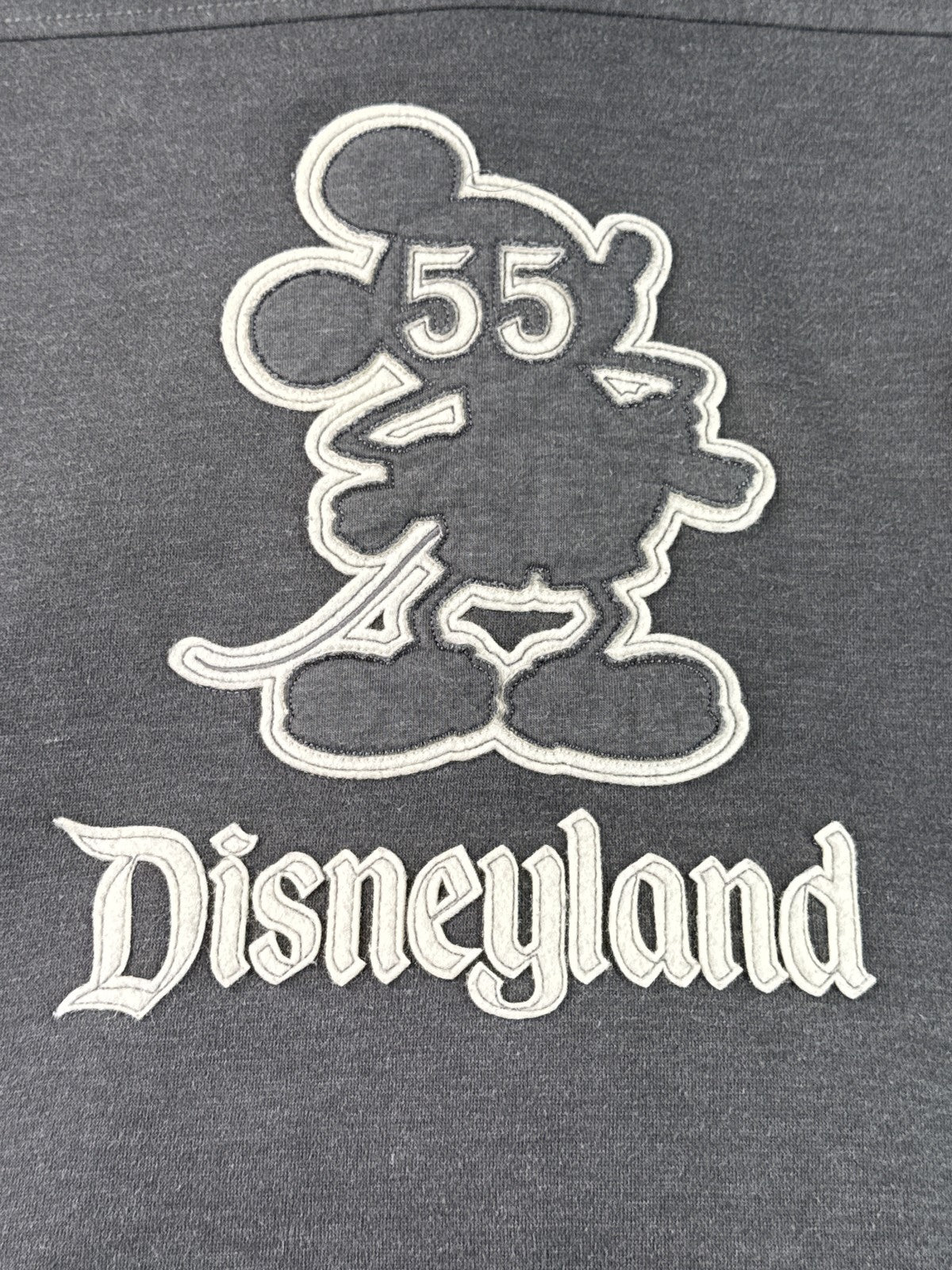 Disney Parks Mickey Mouse Hoodie L Gray Cotton Polyester Fleece Lined Zip Up Red